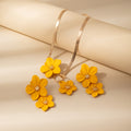 Five Color Floral Necklace and Earring Jewelry Sets view 5