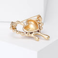 Melting Red Heart Enamel Brooch in Gold or Silver Tone view 3