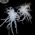White Feather Flower Pearl Crystal Necklace Ear Clips view 6