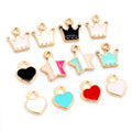 Enamel Heart Star and Crown Alloy Charm Assortment view 1