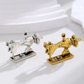 Flower Polished Crystal Two Designs Metal Brooch Pin view 5