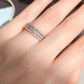 Silver Triple Band Marquise Clear CZ Ring Sizes 6-10 view 3