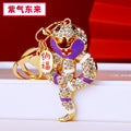 Jeweled Coiled Snake Keychains with Cord Sets and Loose Heart Loops view 8