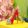 Jeweled Stiletto Shoe Keychains with Braided Loops and Faux Fur Poms view 9