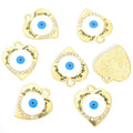Crystal Rim Heart Evil Eye Charms in Five Colors and Two Metal Tones view 10