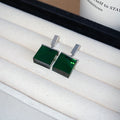 Square Resin Cube Drop Earrings and Lariat Necklaces view 4