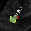 Silver Tone Translucent Duck Clip Keychains in Three Colors view 2