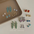 Zircon Stud And Drop Earring Collection Multi Styles view 2
