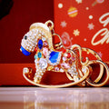 Crystal Rocking Horse Keychains with Colorful Braided Wrist Straps view 9