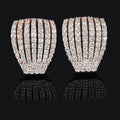 Silver Tone Multi Row Crystal Dome Stud Earrings Fashion Jewelry view 5