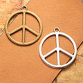 Large Peace Sign Charm Pendant With Openwork Center For Jewelry Making view 1