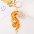 Chinese Dragon Metal Keychain Rhinestone Head 2 Colors view 2