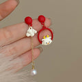 Red Festive Motif Earrings in Twenty Two Distinct Designs view 5