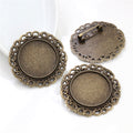 Scrollwork Brooch Bezel Blank for Cabochon Craft Jewelry Making view 3