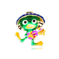 Green Gold Tone Frog Metal Brooch Pin for Jackets and Lapels view 6