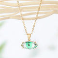 Gold Tone Faceted Crystal Evil Eye Pendant Necklaces in Four Colors view 6