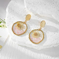 Irregular Gold Dried Flower Resin Stud Earrings Four Styles view 2