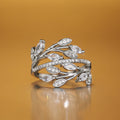 Clear Crystal Branch Leaf Wrap Ring Polished Jewelry Accessory view 1