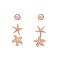 Pearl and Starfish Stud Earring Sets in Gold and Silver view 5