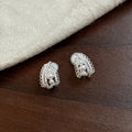 Silver Pearl Fringe Clip On Earrings Fashion Jewelry view 3