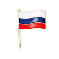 Russian Flag Enamel Metal Brooch in White Blue and Red view 5