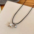 Horse And Pearl Pendant Necklace In Beige And Black view 7