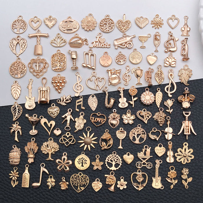 Gold-Tone Musical Instrument Metal Charms with 15 Listed Options