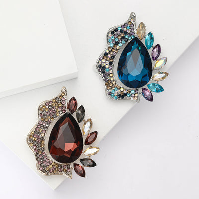 Faceted Teardrop Brooch shown alone on a light background