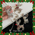 Silver Rhinestone Reindeer Necklace Or Brooch Styles view 1