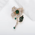 Flower Crystal Metal Brooch Pin for Jackets and Lapels view 5