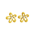 Open Enamel Flower Stud Earrings In Yellow White And Blue view 5