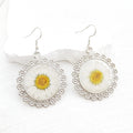 Pressed Flower Resin Drop Earrings Shell Lace 5 Styles view 5