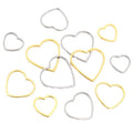 Open Heart Stainless Steel Charms in Gold and Silver Tones view 5