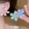 Translucent Flower Threader Earrings in Three Pastel Colors view 1