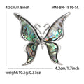 Silver Abalone Shell Butterfly Brooch Iridescent Wing Inlays view 5