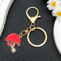 Red Football Helmet and Mixed Sports Metal Keychain Set view 4