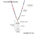 Resin Teardrop Pendant Zircon Tennis Chain Necklaces view 7