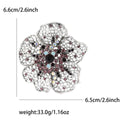 Heavy Filigree Crystal Flower Brooch in Four Colors view 8