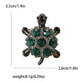 Crystal Turtle Brooch With Dark Metal Shell and Gem Accents view 6