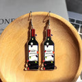 Acrylic Christmas Wine Bottle Glass Drop Earrings 2 Styles view 2