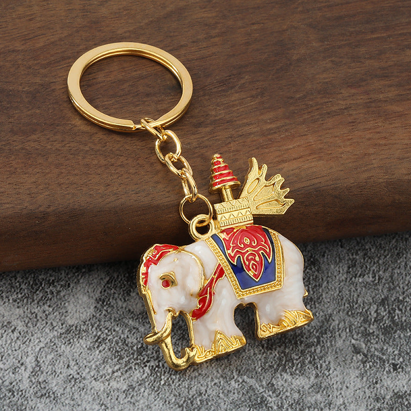 3D Elephant Zinc Alloy Keychain Car Bag Charm Gift