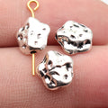 10x10x4.3mm 1.1g Antique Silver Tone Zinc Alloy Hammered Five Point Star Flat Spacer Beads for DIY Jewelry