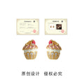Gold Tone Colorful Cupcake And Clear Stone Stud Earrings view 3