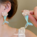 Blue Pink Mermaid Tail Hair Clip Pair Or Matching Earring Pair view 2