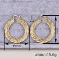 Gold Tone Twisted Rope Large Hoop Earrings Polished Metal Jewelry view 4