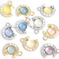 Pearl Moon and Star Metal Jewelry Charms, 10 Colorways view 5