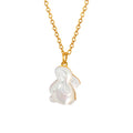 Gold Tone Shell Rabbit Pendant Necklace Chain 40 Plus 5cm view 5