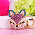 Pearl Jeweled Fox Head Keychains with Six Colors and Two Different Tail Foxes view 4