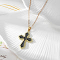 Black Red Enamel Cross Earrings Necklaces Six Options view 7