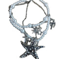Layered Pearl Starfish and Star Necklace Decorative Jewelry Accessory view 5